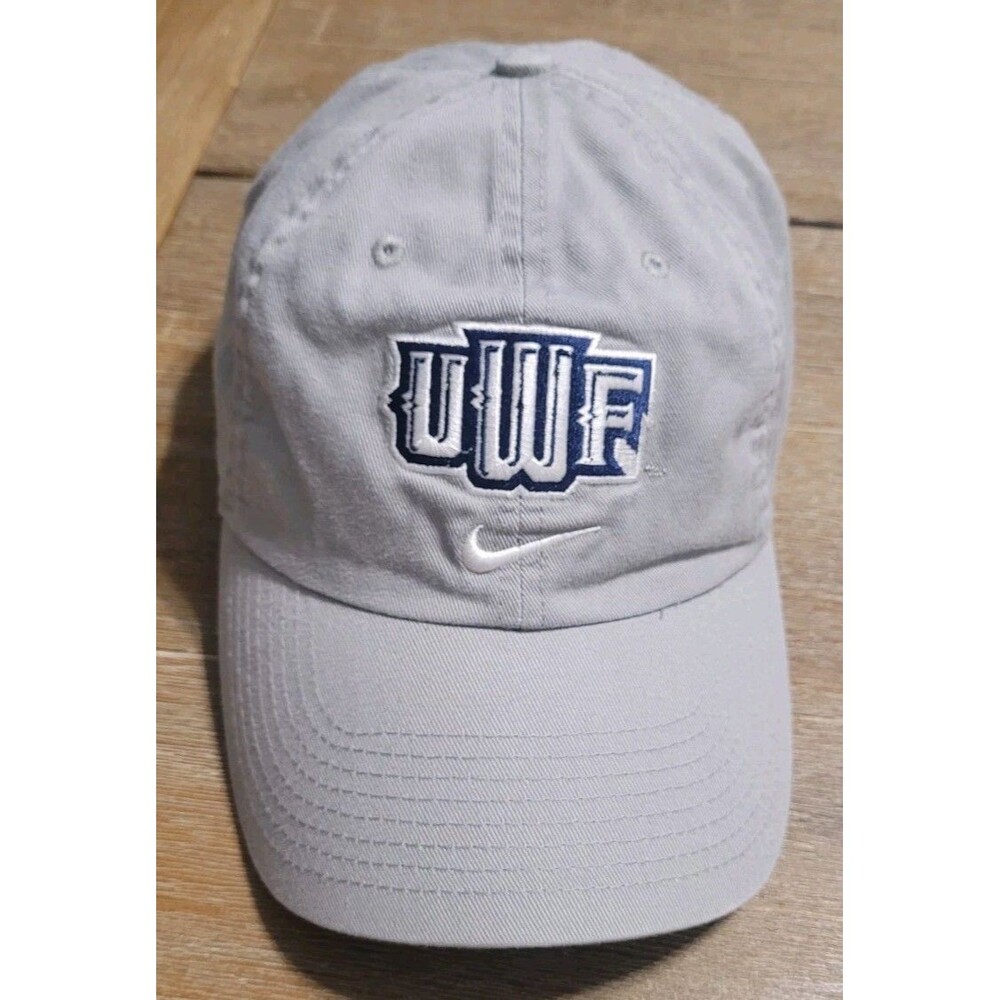 Nike University Of West Florida Hat Cap Center Swoosh Gray Adj Strap UWF Dri-fit